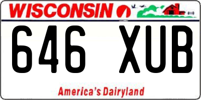 WI license plate 646XUB
