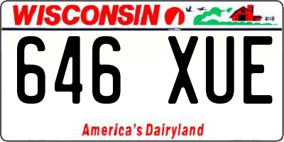 WI license plate 646XUE