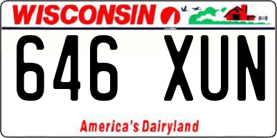 WI license plate 646XUN