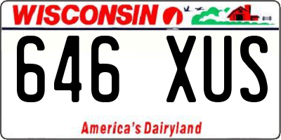 WI license plate 646XUS