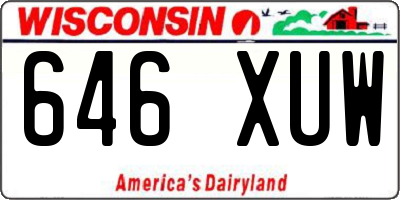 WI license plate 646XUW