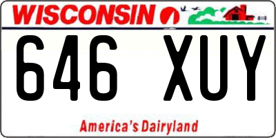WI license plate 646XUY