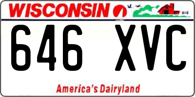 WI license plate 646XVC