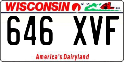 WI license plate 646XVF