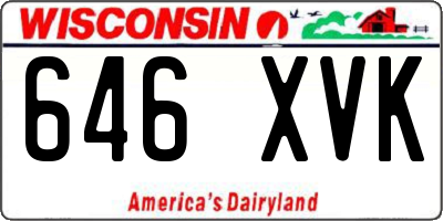 WI license plate 646XVK