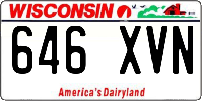 WI license plate 646XVN