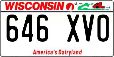 WI license plate 646XVO