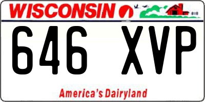 WI license plate 646XVP