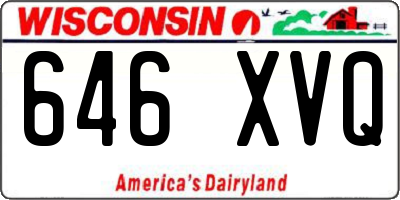 WI license plate 646XVQ
