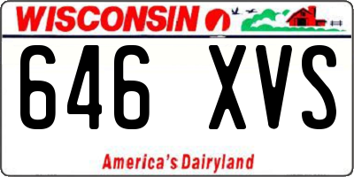 WI license plate 646XVS