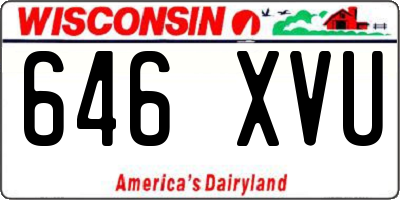 WI license plate 646XVU
