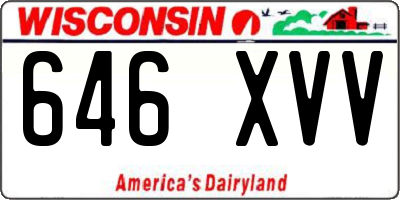 WI license plate 646XVV