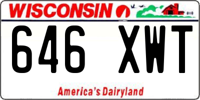 WI license plate 646XWT
