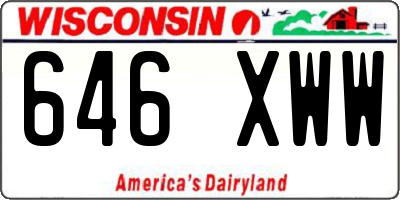 WI license plate 646XWW