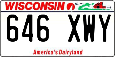 WI license plate 646XWY