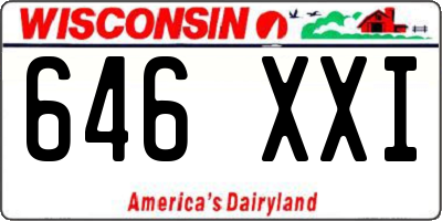 WI license plate 646XXI