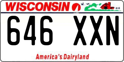 WI license plate 646XXN