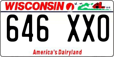 WI license plate 646XXO