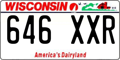 WI license plate 646XXR