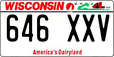 WI license plate 646XXV