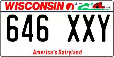 WI license plate 646XXY