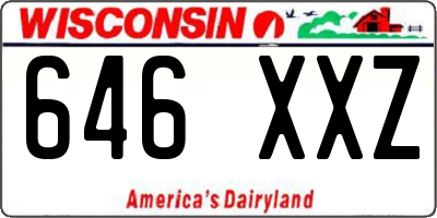 WI license plate 646XXZ