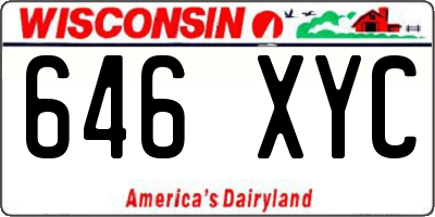 WI license plate 646XYC