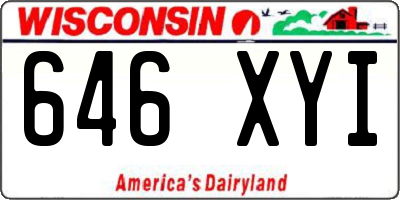 WI license plate 646XYI