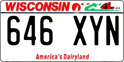 WI license plate 646XYN