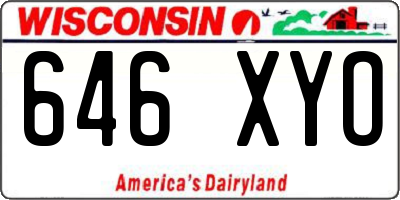 WI license plate 646XYO