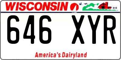 WI license plate 646XYR