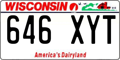 WI license plate 646XYT
