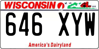 WI license plate 646XYW