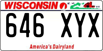 WI license plate 646XYX
