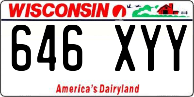 WI license plate 646XYY