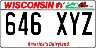 WI license plate 646XYZ