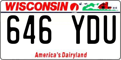 WI license plate 646YDU