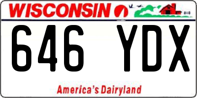WI license plate 646YDX