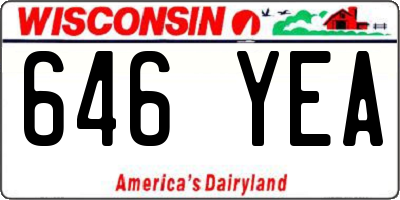 WI license plate 646YEA