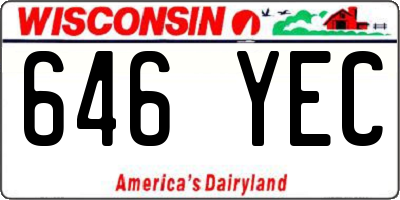 WI license plate 646YEC