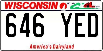 WI license plate 646YED