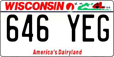 WI license plate 646YEG