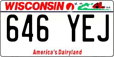 WI license plate 646YEJ