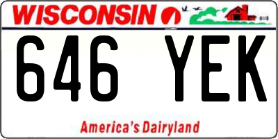 WI license plate 646YEK