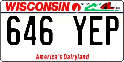 WI license plate 646YEP