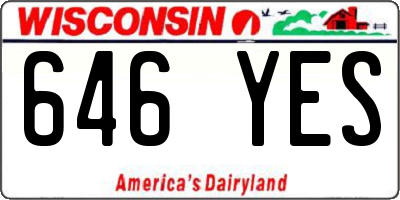 WI license plate 646YES