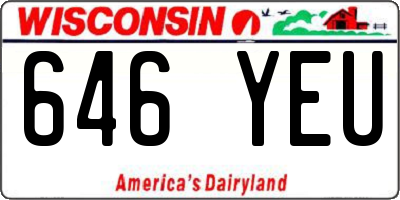 WI license plate 646YEU