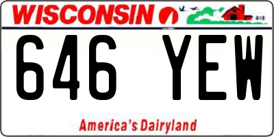 WI license plate 646YEW