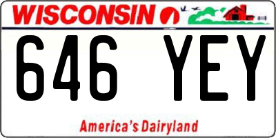 WI license plate 646YEY
