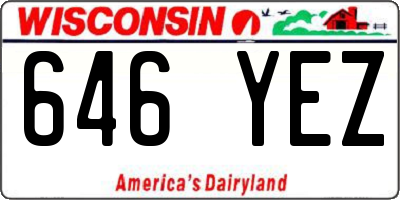 WI license plate 646YEZ